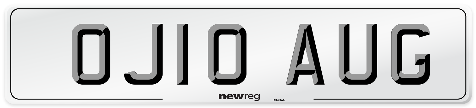 OJ10 AUG Number Plate from New Reg